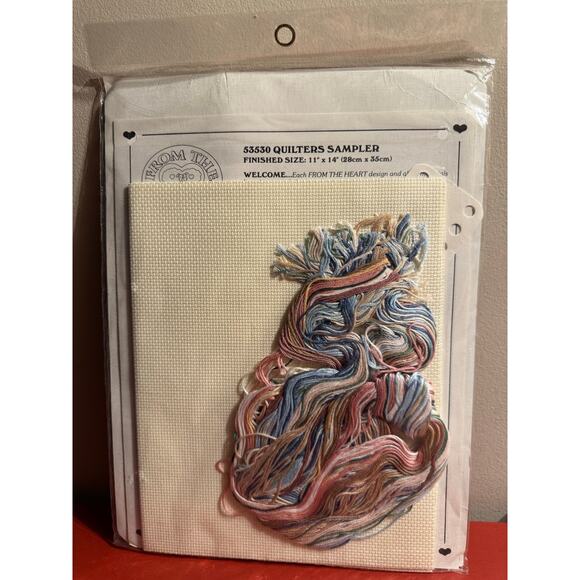 Quilters Sampler 11" x 14" cross stitch kit - From the Heart #53530 - Picture 4 of 4
